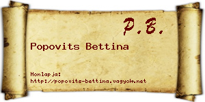 Popovits Bettina névjegykártya